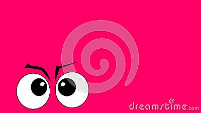 Funny cross-eyed eyes on pink background Stock Photo