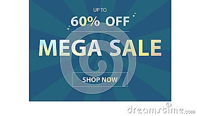 Sale banner of mega sale tempate design. Using colorful and simple writing. Vector Illustration