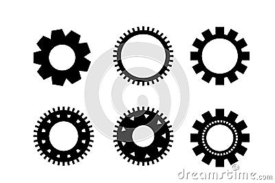 Set of Different types of Gears Wheels Vector Stock Photo