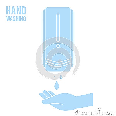 Pump Hand wash. Hand sanitizer. Alcohol-based hand rub. Rubbing alcohol. Vector Illustration