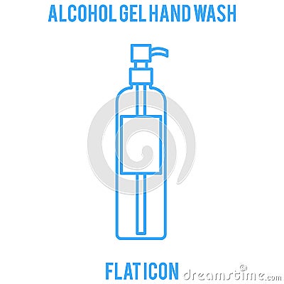 Alcohol gel, alcohol hand gel, hand wash, Hygienic Gel for Hands Properly. Cleaning Hands with Antiseptic Product. Prevention agai Vector Illustration