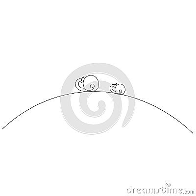 Snails animals family, vector illustration Vector Illustration