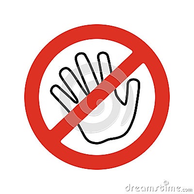 Vector Do not touch hand icon sign Vector Illustration