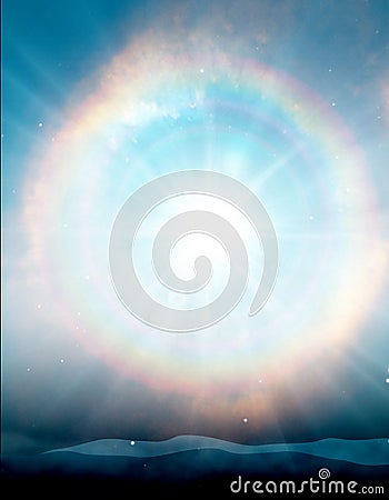 Sun portal, rainbow entrance, Heaven, gate to other World Stock Photo