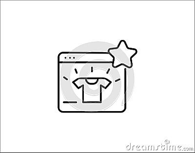 Favorite website icon flat style vector illustration. Cartoon Illustration