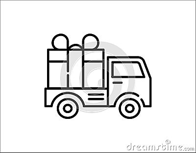 Present delivery icon vector illustration. Cartoon Illustration