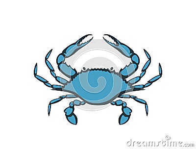 Blue crab logo. Isolated blue crab on white background Vector Illustration