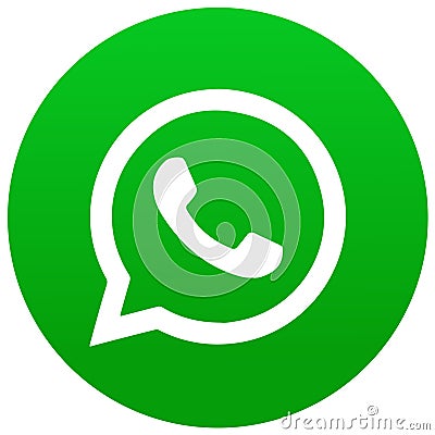 Rounded whatsapp icon in white background Vector Illustration