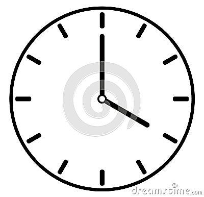 Classic flat clock face pictogram icon Vector Illustration