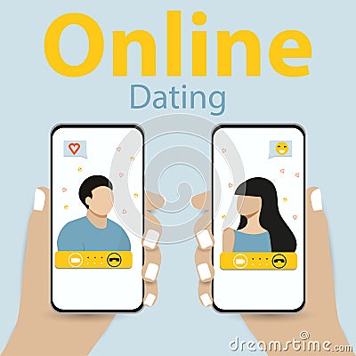 Online dating love friendship virtual relationships. teenagers are dependent new Internet technologies. Vector Illustration