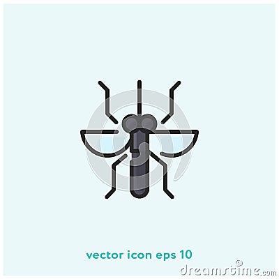 Mosquito vector icon illustration. Multicolor. Ui/Ux. Premium quality. Vector Illustration