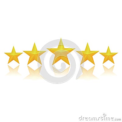 Five yellow star icons Vector Illustration