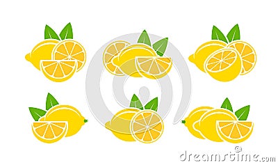 Lemon logo. Isolated lemon on white background Vector Illustration