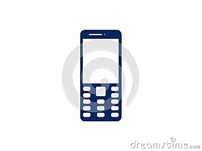 Old Mobile Phone - Cell Phone Icon - Old Keypad Mobile Phone Vector Illustration