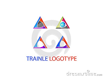 Abstract Triangle Logo Design Vector Template Three Corner Vector Illustration