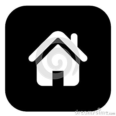 Black & white home icon for websites Vector Illustration