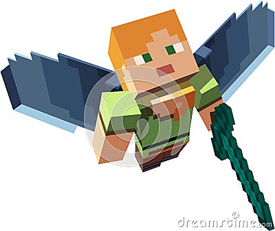 Minecraft character with wings and sword Editorial Stock Photo