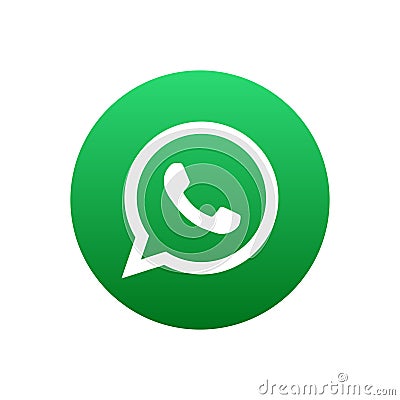 Whatsapp vector social media green circular icon Vector Illustration