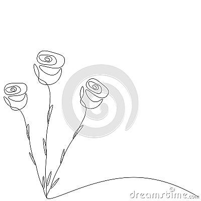 Flowers roses banner, vector illustration Vector Illustration