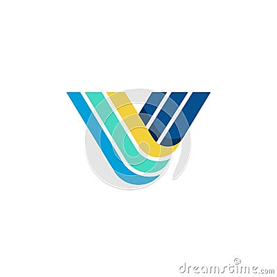 V stripes vector colorful logo mark. Vector Illustration