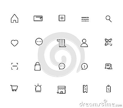 set of eccomerce lined icons Vector Illustration