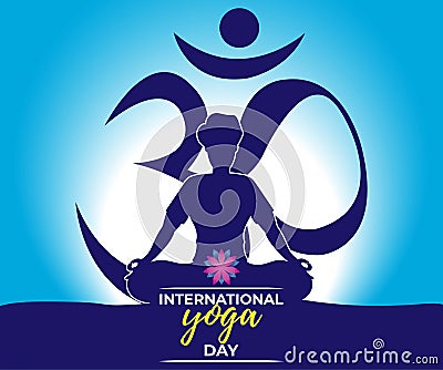 Vector illustration of International Yoga Day. Vector Illustration