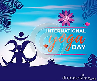 Vector illustration of International Yoga Day. Vector Illustration