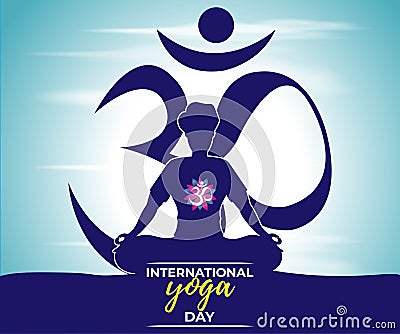 Vector illustration of International Yoga Day. Vector Illustration