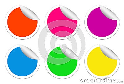 Colorful empty round sticker collection Vector Illustration