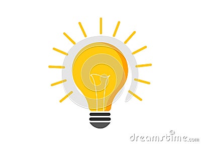 Halogen filament light bulb flat icon Vector Illustration