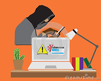 COVID-19 fake news scam fraud Vector Illustration