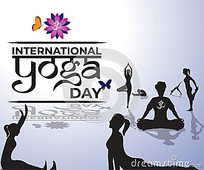 Vector illustration for `International Yoga Day` Vector Illustration