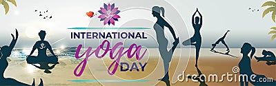 Vector illustration for `International Yoga Day` Vector Illustration