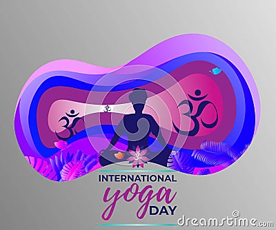 Vector illustration of International Yoga Day. Vector Illustration