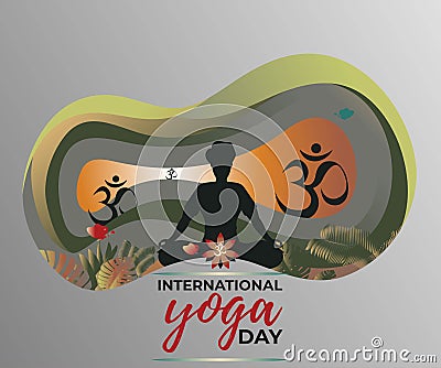 Vector illustration of International Yoga Day. Vector Illustration