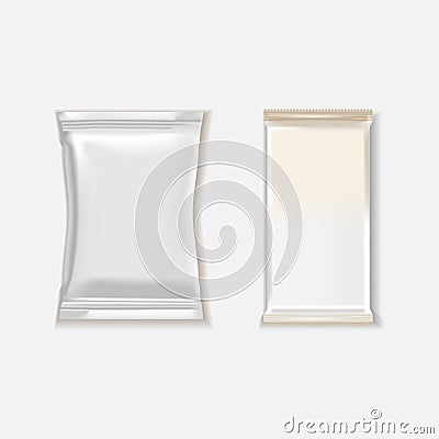 Mock up design for chip and chocolate packaging. Vector Illustration