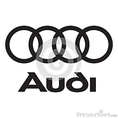 Audi Logo on white background editorial illustrative Vector Illustration