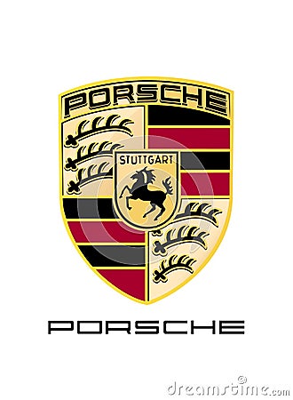 Porsche Logo on white background editorial illustrative Vector Illustration