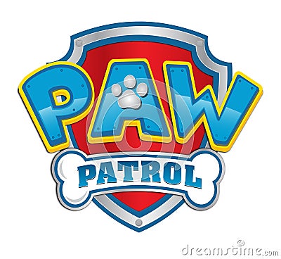 Paw patrol logo icon Animated series editorial illustration Vector Illustration