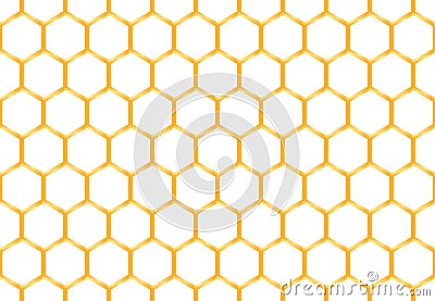 Gold color modern geometry six-sided polygon hexagon seamless pattern. Honeycomb style Vector Illustration