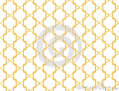 Gold color modern style abstract geometry hexagon seamless pattern Stock Photo