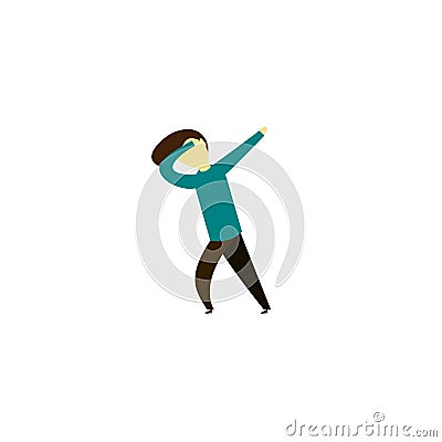 People doing dab illustration in flat design Cartoon Illustration