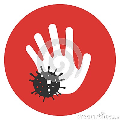 Do not touch virus warning sign. Vector Illustration
