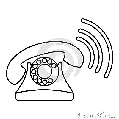 Telephone ringing, black and white Illustration Stock Photo