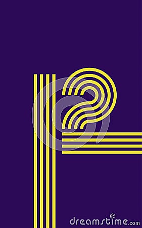 Number Twelve 12 concentric lines style Vector Illustration