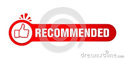 Recommended button banner element Vector Illustration