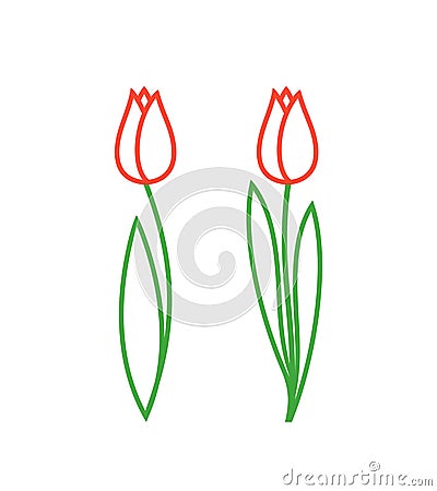 Tulip logo. Isolated tulip on white background Vector Illustration