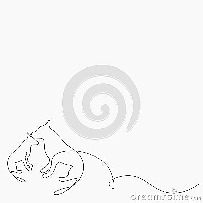 Dog and puppy, animal family vector Vector Illustration