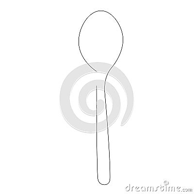 Spoon line drawin, vector illustration Vector Illustration
