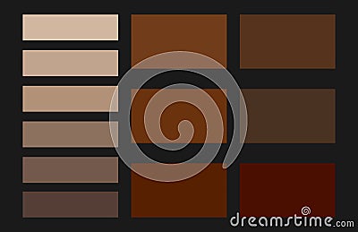 Skin tone modern color palette. An example of gradient color palette. Vector Illustration